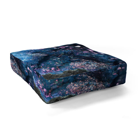 Lisa Argyropoulos Geode Abstract Teal Floor Pillow Square