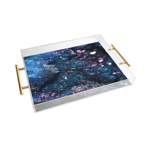 Lisa Argyropoulos Geode Abstract Teal Acrylic Tray