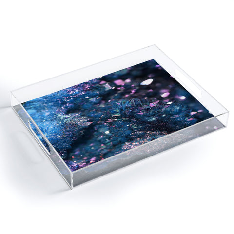 Lisa Argyropoulos Geode Abstract Teal Acrylic Tray
