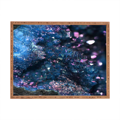 Lisa Argyropoulos Geode Abstract Teal Rectangular Tray