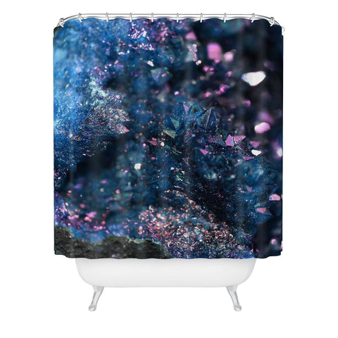 Lisa Argyropoulos Geode Abstract Teal Shower Curtain