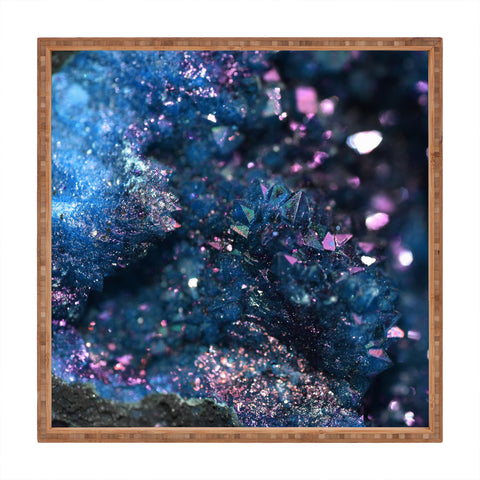Lisa Argyropoulos Geode Abstract Teal Square Tray