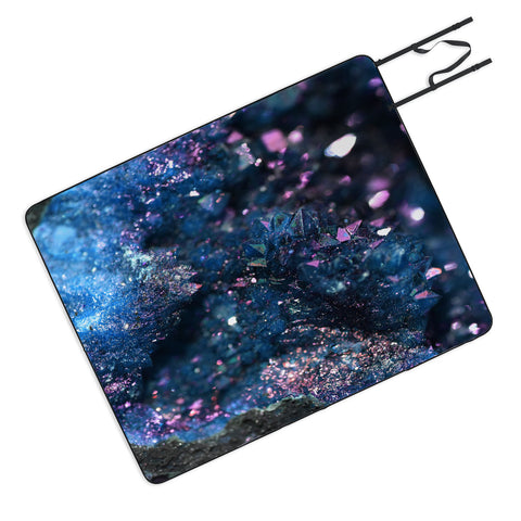 Lisa Argyropoulos Geode Abstract Teal Picnic Blanket