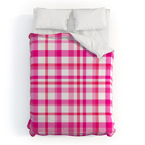 Lisa Argyropoulos Glamour Pink Plaid Duvet Cover