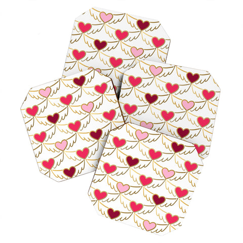 Lisa Argyropoulos Golden Wings of Love White Coaster Set