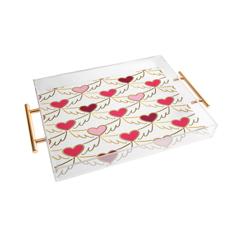 Lisa Argyropoulos Golden Wings of Love White Acrylic Tray