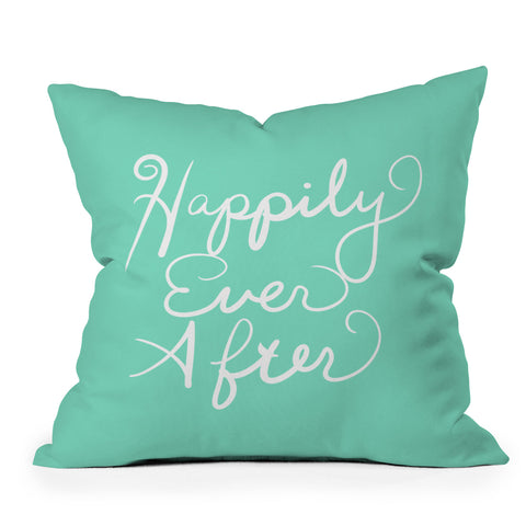 Lisa Argyropoulos Happily Ever After Aquamint Outdoor Throw Pillow