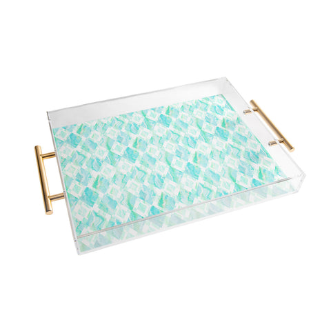 Lisa Argyropoulos Harlequin Marble Mint Acrylic Tray