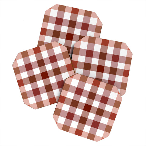 Lisa Argyropoulos Harvest Plaid Terracotta Coaster Set