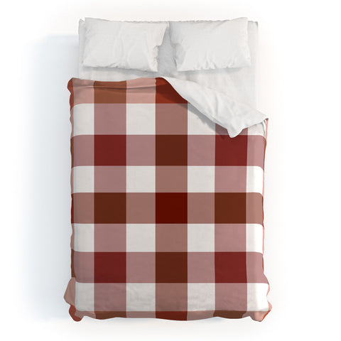 Lisa Argyropoulos Harvest Plaid Terracotta Duvet Cover