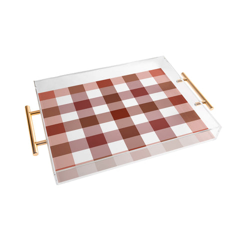 Lisa Argyropoulos Harvest Plaid Terracotta Acrylic Tray