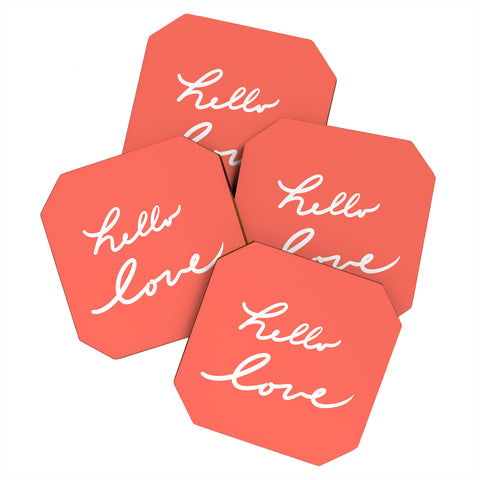 Lisa Argyropoulos hello love coral Coaster Set
