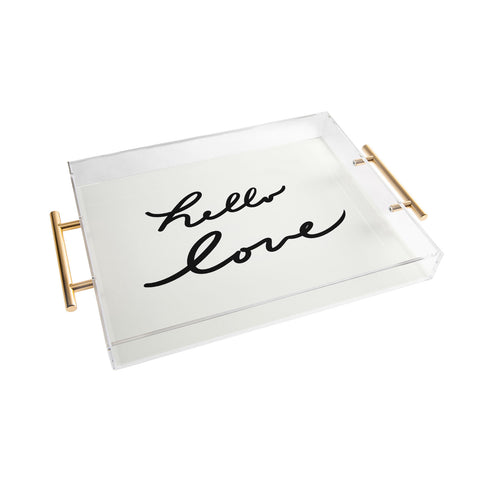 Lisa Argyropoulos Hello Love On White Acrylic Tray
