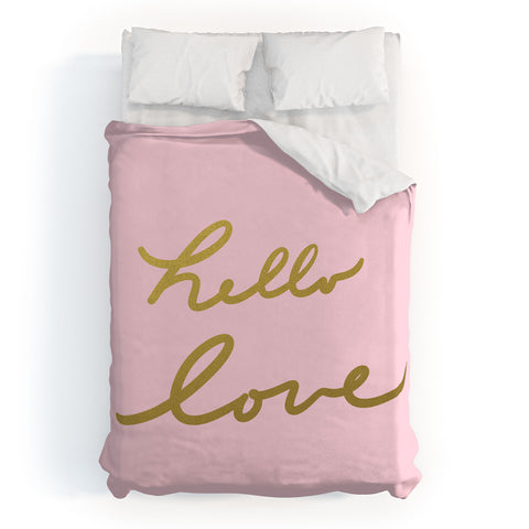 Lisa Argyropoulos hello love pink Duvet Cover