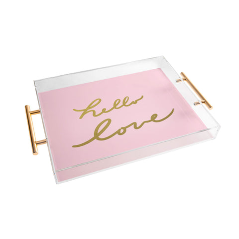 Lisa Argyropoulos hello love pink Acrylic Tray