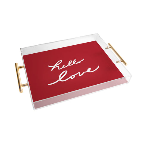 Lisa Argyropoulos hello love red Acrylic Tray