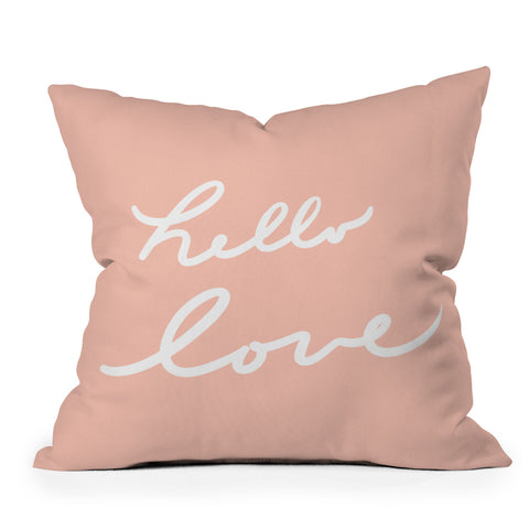 Lisa Argyropoulos Hello Love Warm Blush Outdoor Throw Pillow