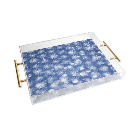 Lisa Argyropoulos Holiday Blue and Flurries Acrylic Tray