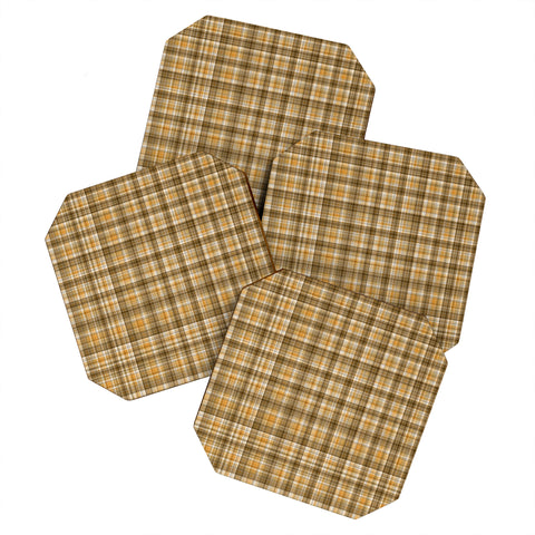 Lisa Argyropoulos Holiday Butternut Plaid Coaster Set