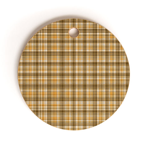 Lisa Argyropoulos Holiday Butternut Plaid Cutting Board Round