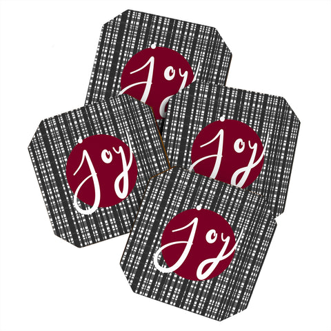Lisa Argyropoulos Holiday Plaid Modern Joy Coaster Set