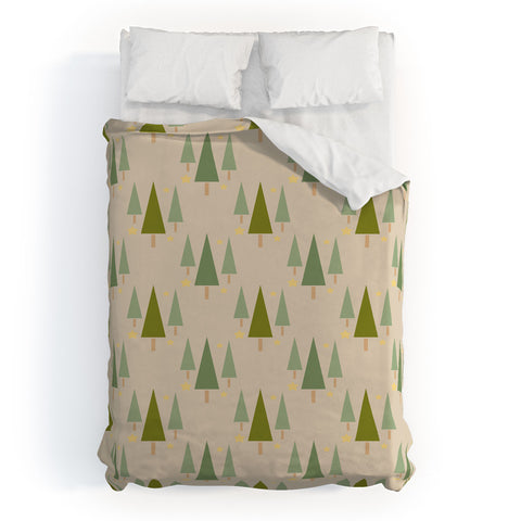 Lisa Argyropoulos Holiday Trees Neutral Duvet Cover