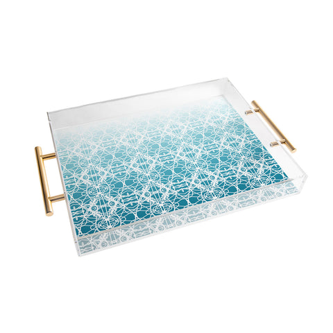 Lisa Argyropoulos Intricate Ombre Blue Acrylic Tray