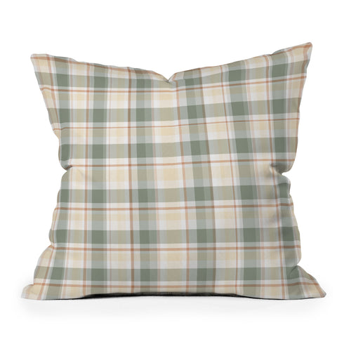 Lisa Argyropoulos Light Cottage Plaid Outdoor Throw Pillow