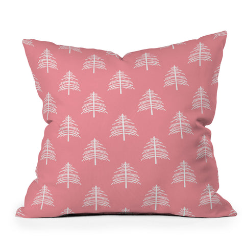 Lisa Argyropoulos Linear Trees Blush Outdoor Throw Pillow