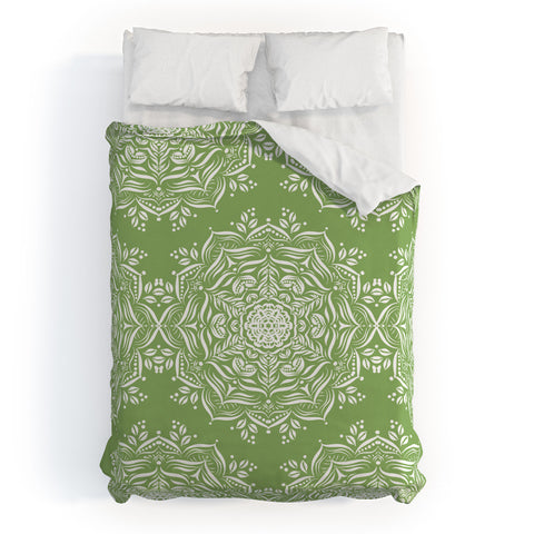 Lisa Argyropoulos Lotus and Green Duvet Cover