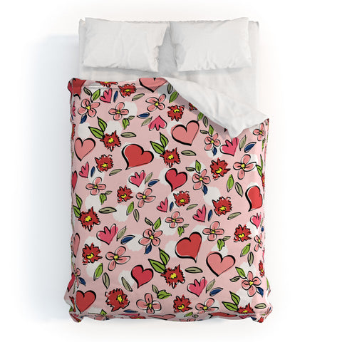 Lisa Argyropoulos Love Flowers And Dots Duvet Cover