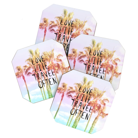 Lisa Argyropoulos Love Life Travel Often Tropical Coaster Set