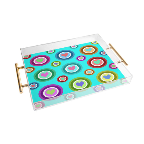 Lisa Argyropoulos Love Love Love Aquamint Acrylic Tray