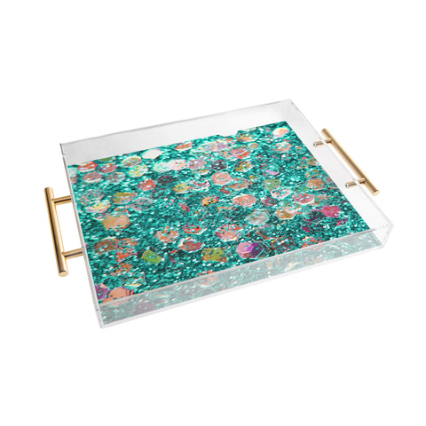 Lisa Argyropoulos Mermaid Scales Teal Acrylic Tray