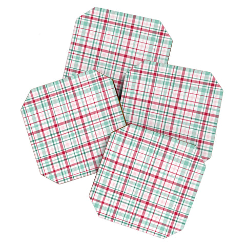 Lisa Argyropoulos Merry Vintage Plaid Coaster Set