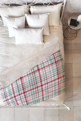 Lisa Argyropoulos Merry Vintage Plaid Fleece Throw Blanket