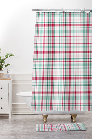 Lisa Argyropoulos Merry Vintage Plaid Shower Curtain And Mat