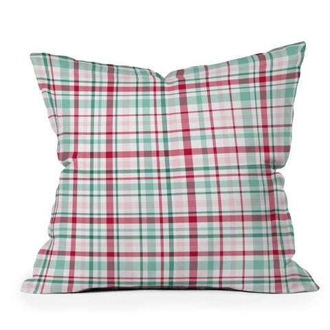 Lisa Argyropoulos Merry Vintage Plaid Outdoor Throw Pillow