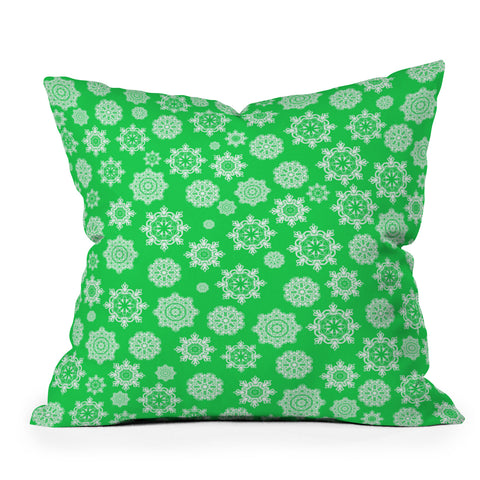 Lisa Argyropoulos Mini Flurries on Jolly Green Outdoor Throw Pillow