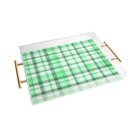 Lisa Argyropoulos Mint Plaid Acrylic Tray