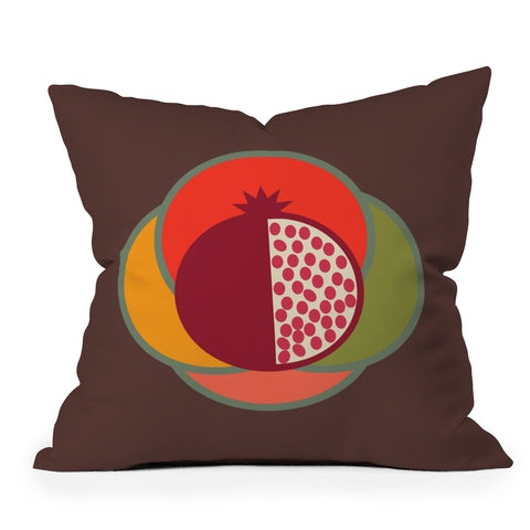 Lisa Argyropoulos Mod Pom Brown Outdoor Throw Pillow