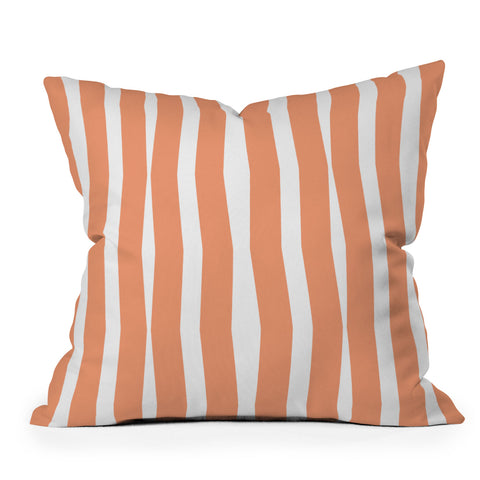 Lisa Argyropoulos Modern Lines Peach Outdoor Throw Pillow