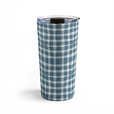 Lisa Argyropoulos Modern Plaid Blue Travel Mug