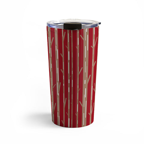 Lisa Argyropoulos Modern Trees Red Travel Mug