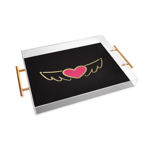 Lisa Argyropoulos On Golden Wings of Love Acrylic Tray