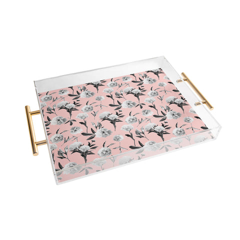 Lisa Argyropoulos Peonies Mono Blush Acrylic Tray