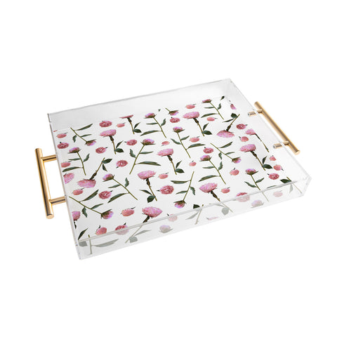 Lisa Argyropoulos Peonies on White Acrylic Tray