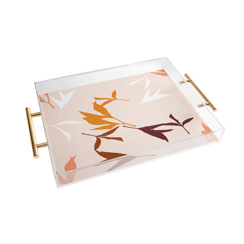 Lisa Argyropoulos Peony Leaf Silhouettes Acrylic Tray