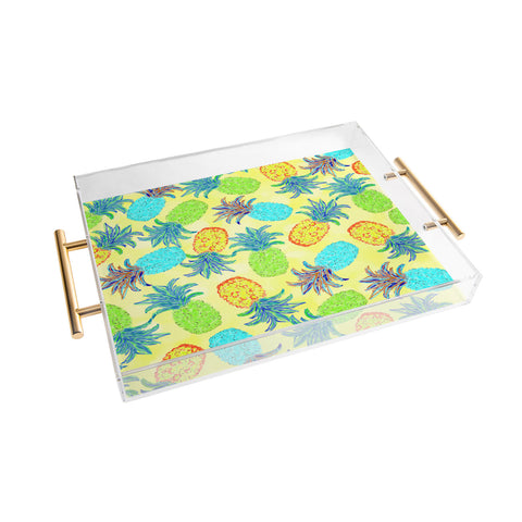 Lisa Argyropoulos Pineapple Pandemonium Yellow Acrylic Tray