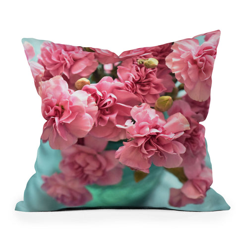 Lisa Argyropoulos Pink Carnations Outdoor Throw Pillow